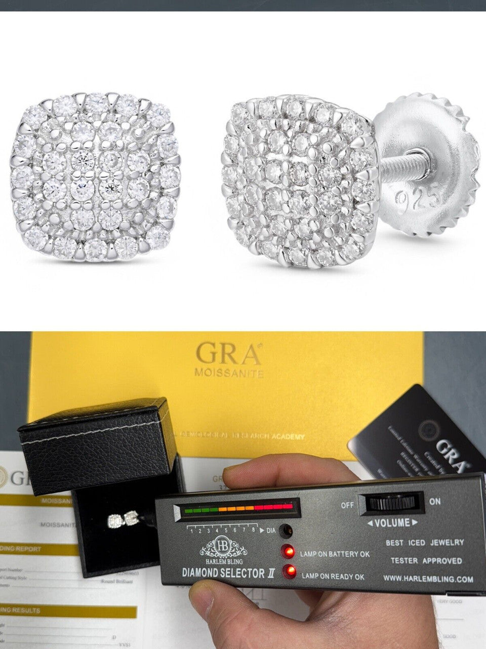 Moissanite MC Iced Out Earrings | 925 Silver