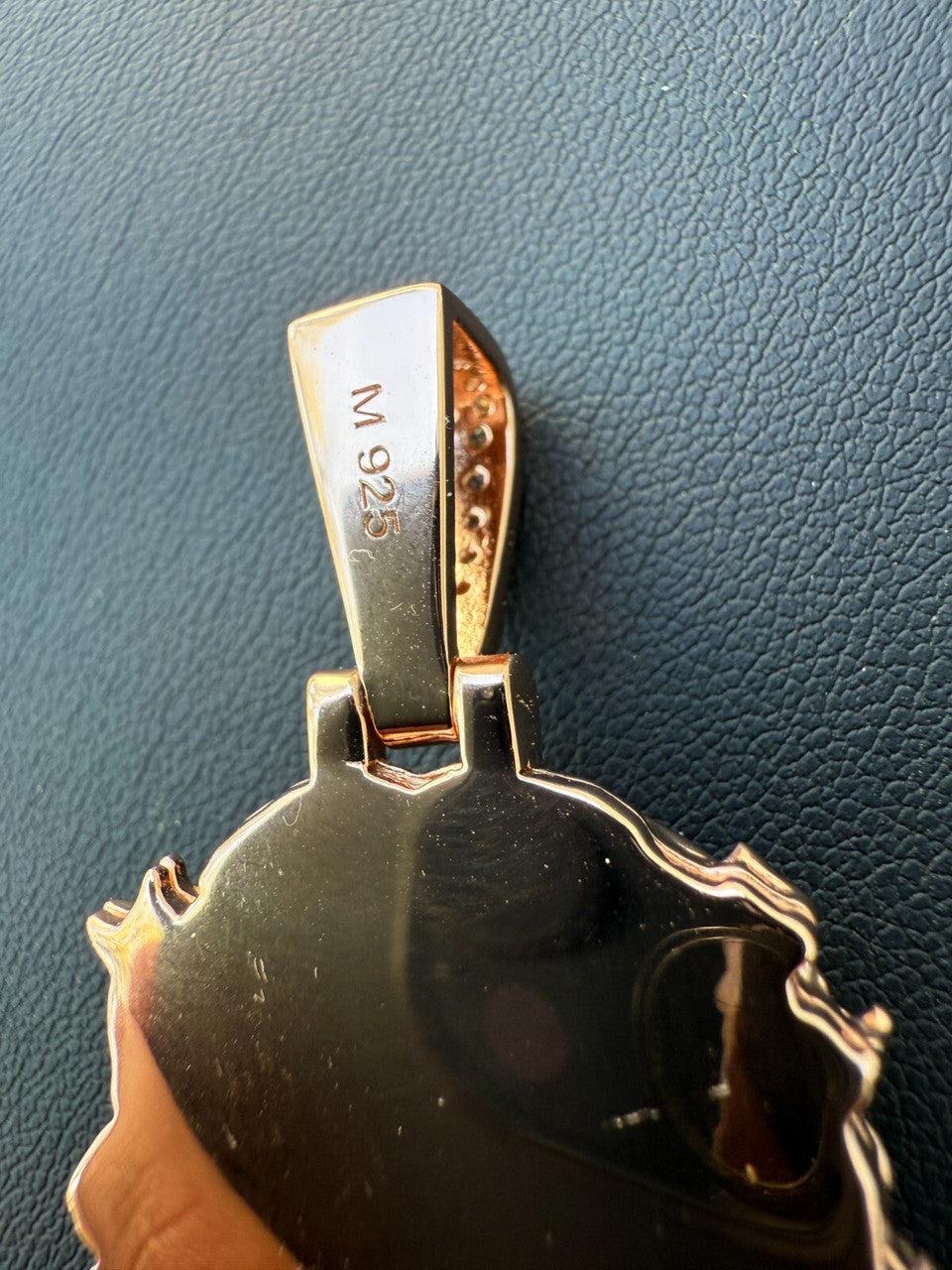 Moissanite Jesus Piece Pendant | 14k Rose Gold Vermeil 925 Silver
