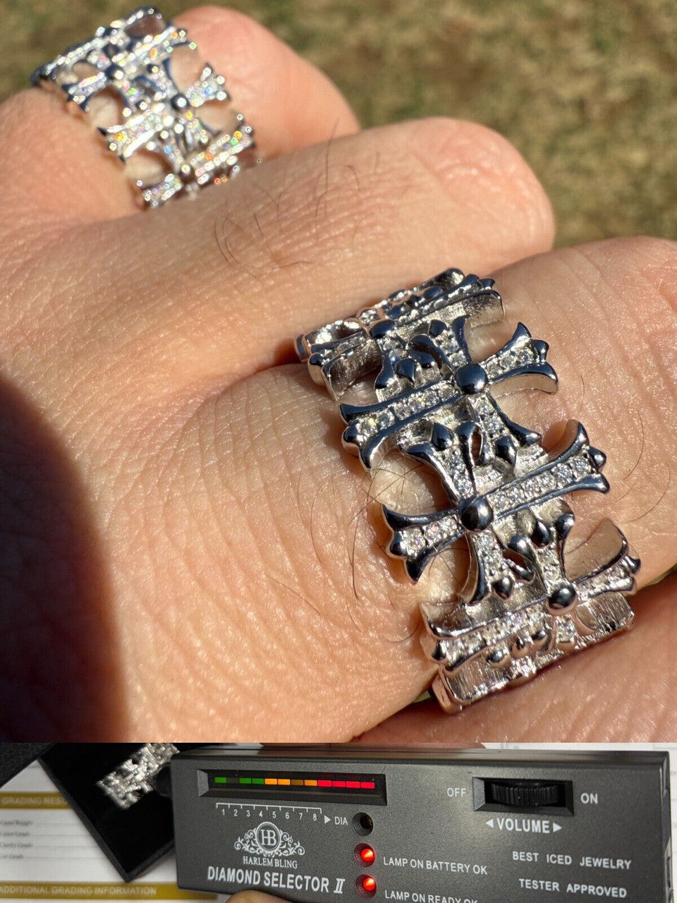 Moissanite Hearts Of Chrome Ring | 925 Silver