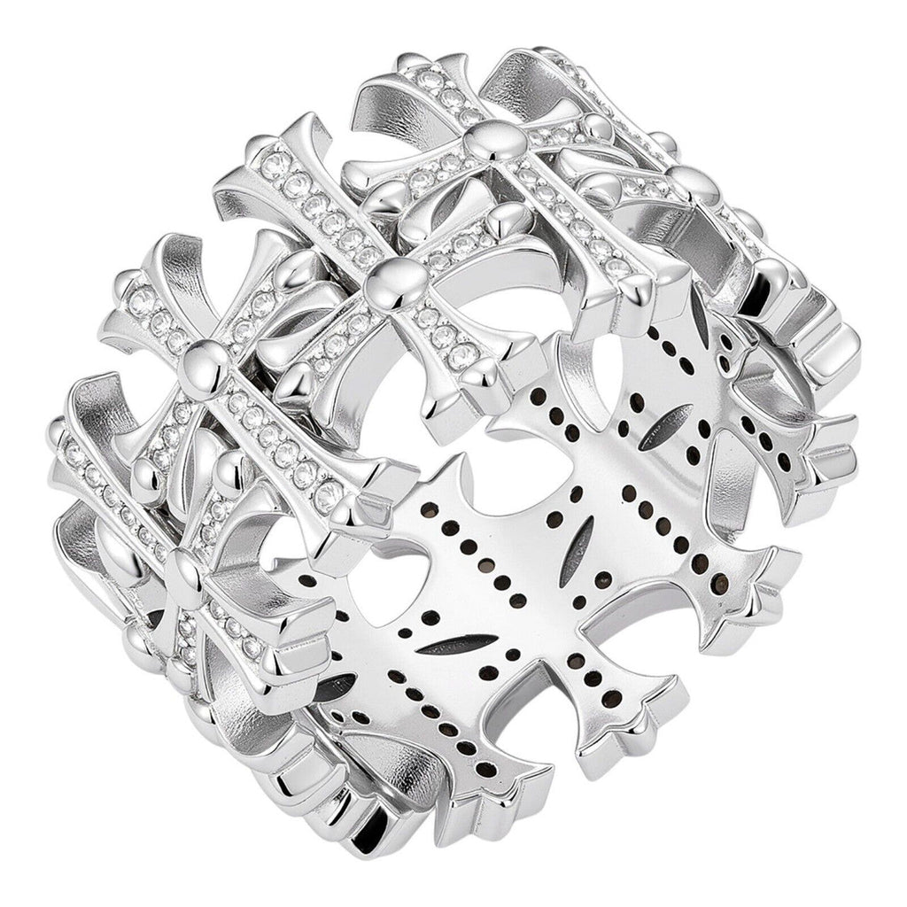 Moissanite Hearts Of Chrome Ring | 925 Silver