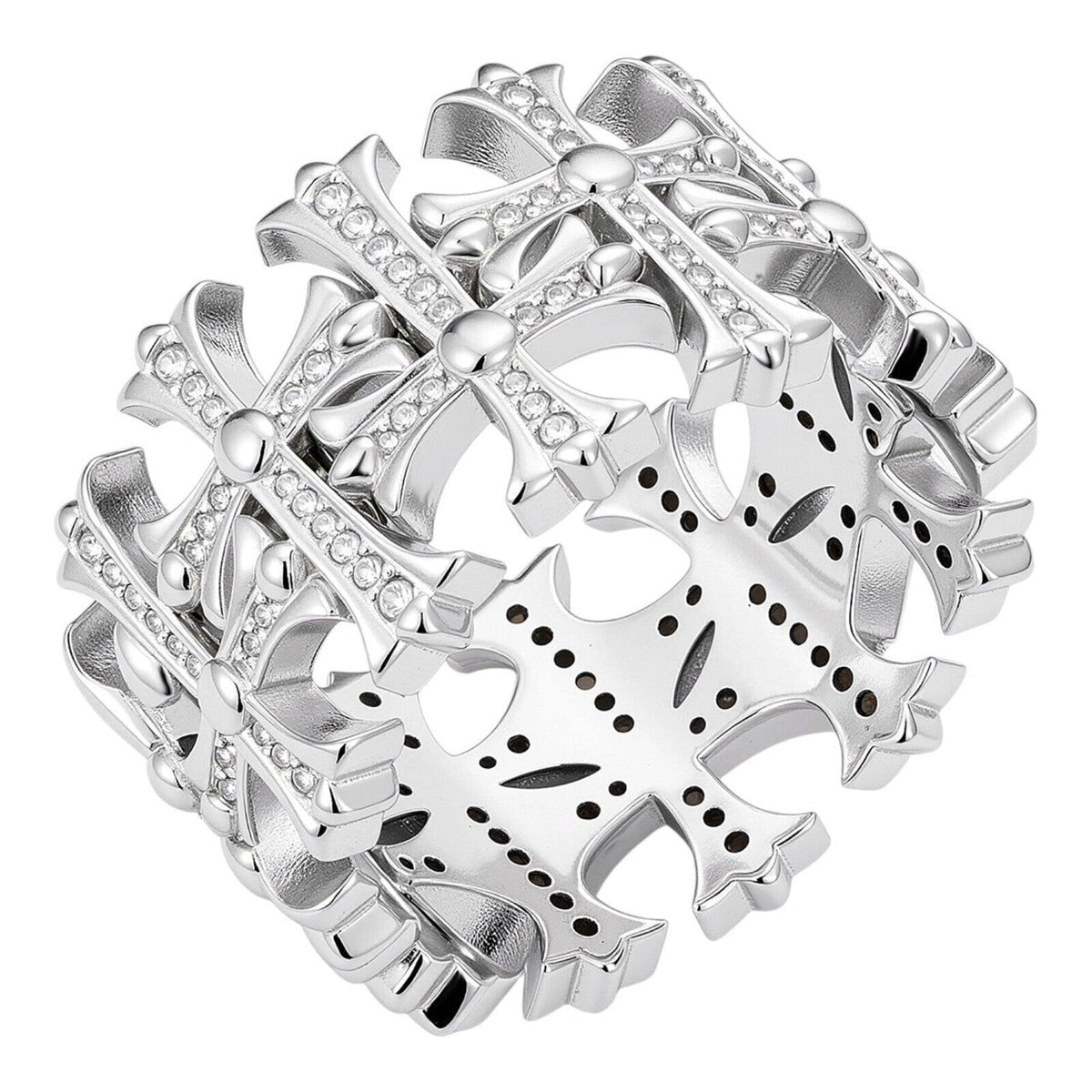 Moissanite Hearts Of Chrome Ring | 925 Silver