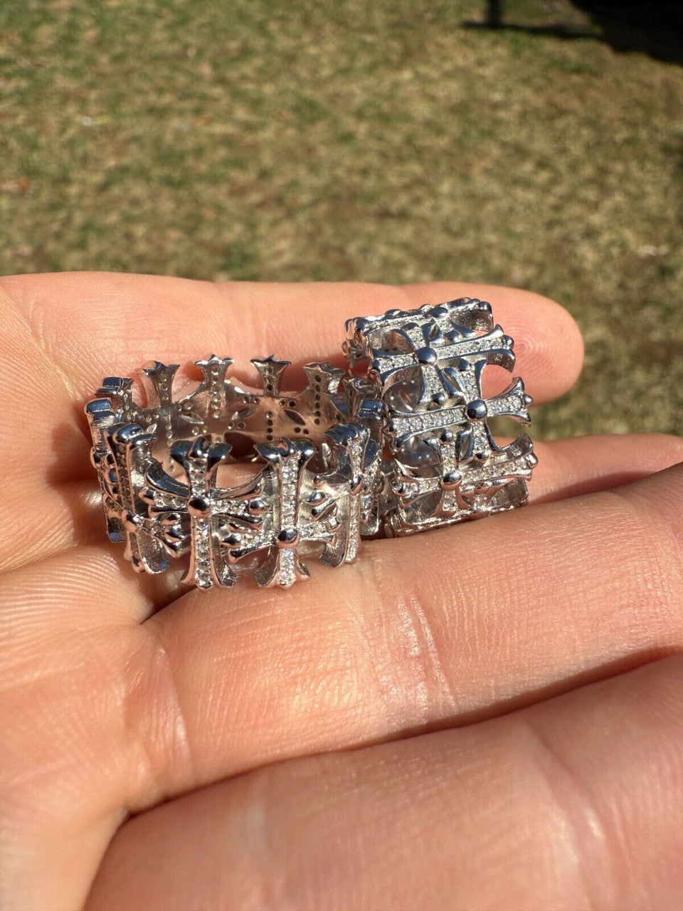 Moissanite Hearts Of Chrome Ring | 925 Silver