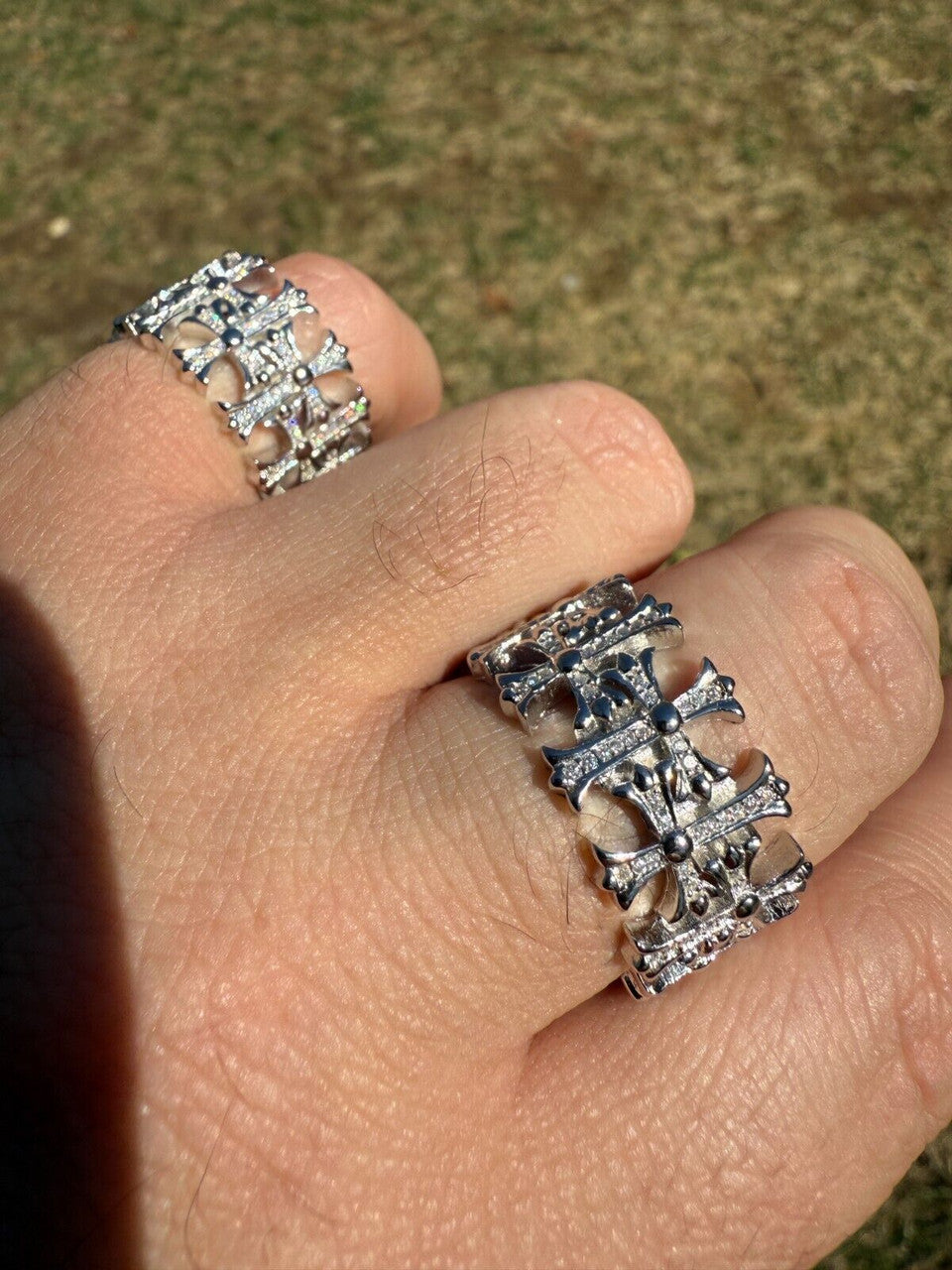 Moissanite Hearts Of Chrome Ring | 925 Silver