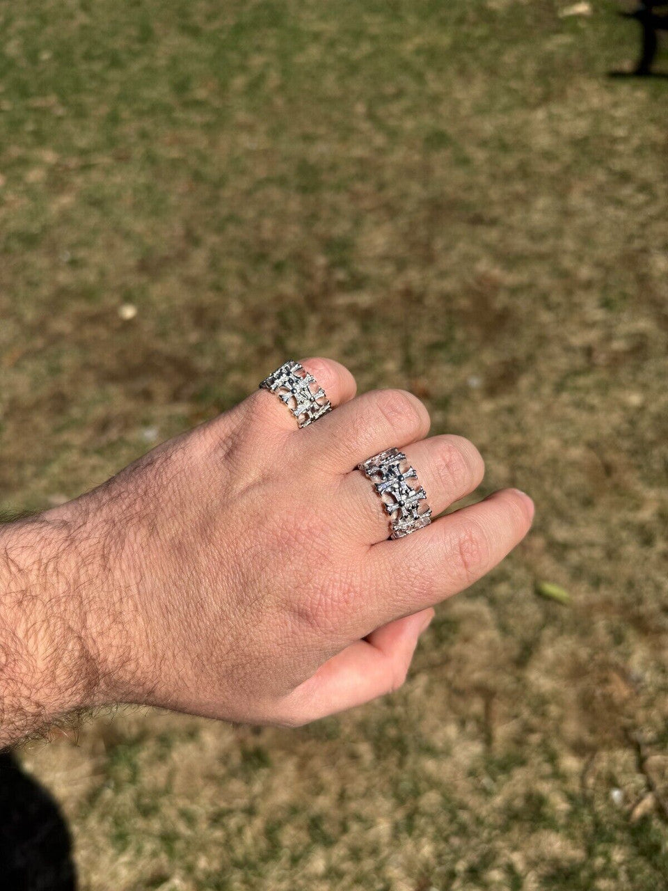 Moissanite Hearts Of Chrome Ring | 925 Silver