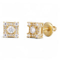 Moissanite Square Rapper Earrings | 14k Gold Vermeil 925 Silver