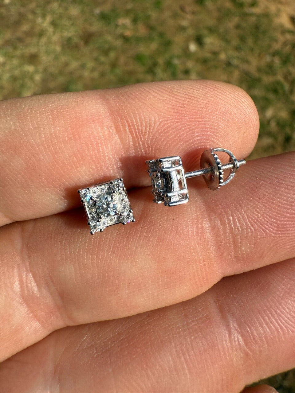 Moissanite Square Rapper Earrings | 925 Silver