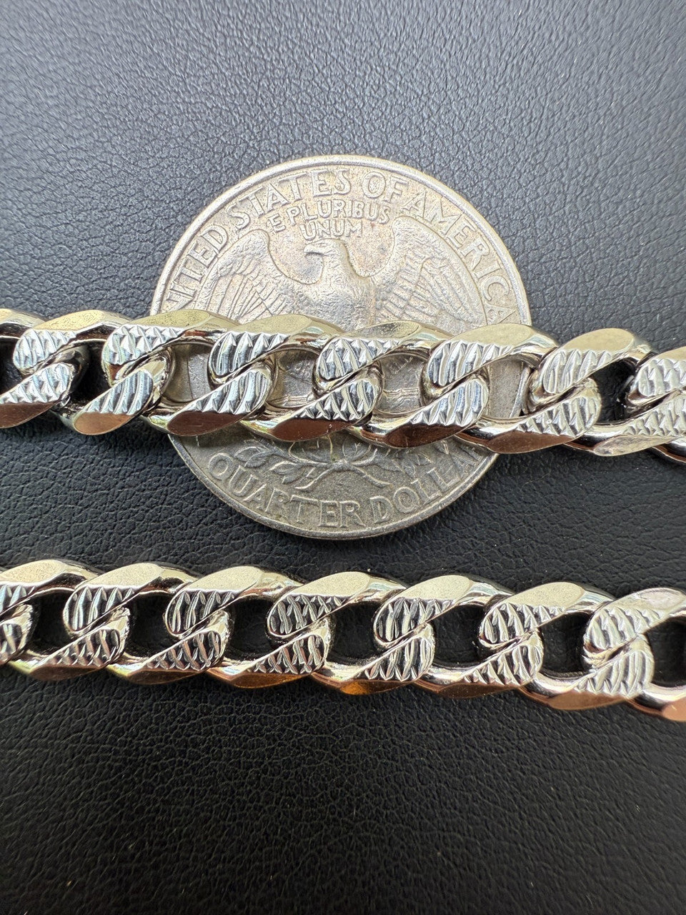 Mens Miami Cuban Bracelet Diamond Cut Solid 925 Silver | Rhodium Finished