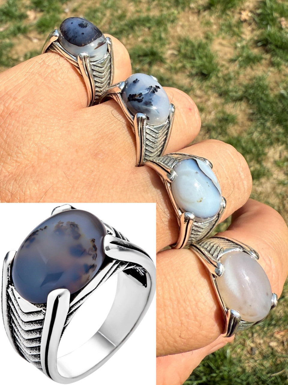 Classic Stone Eye Ring | 925 Silver Oxidized