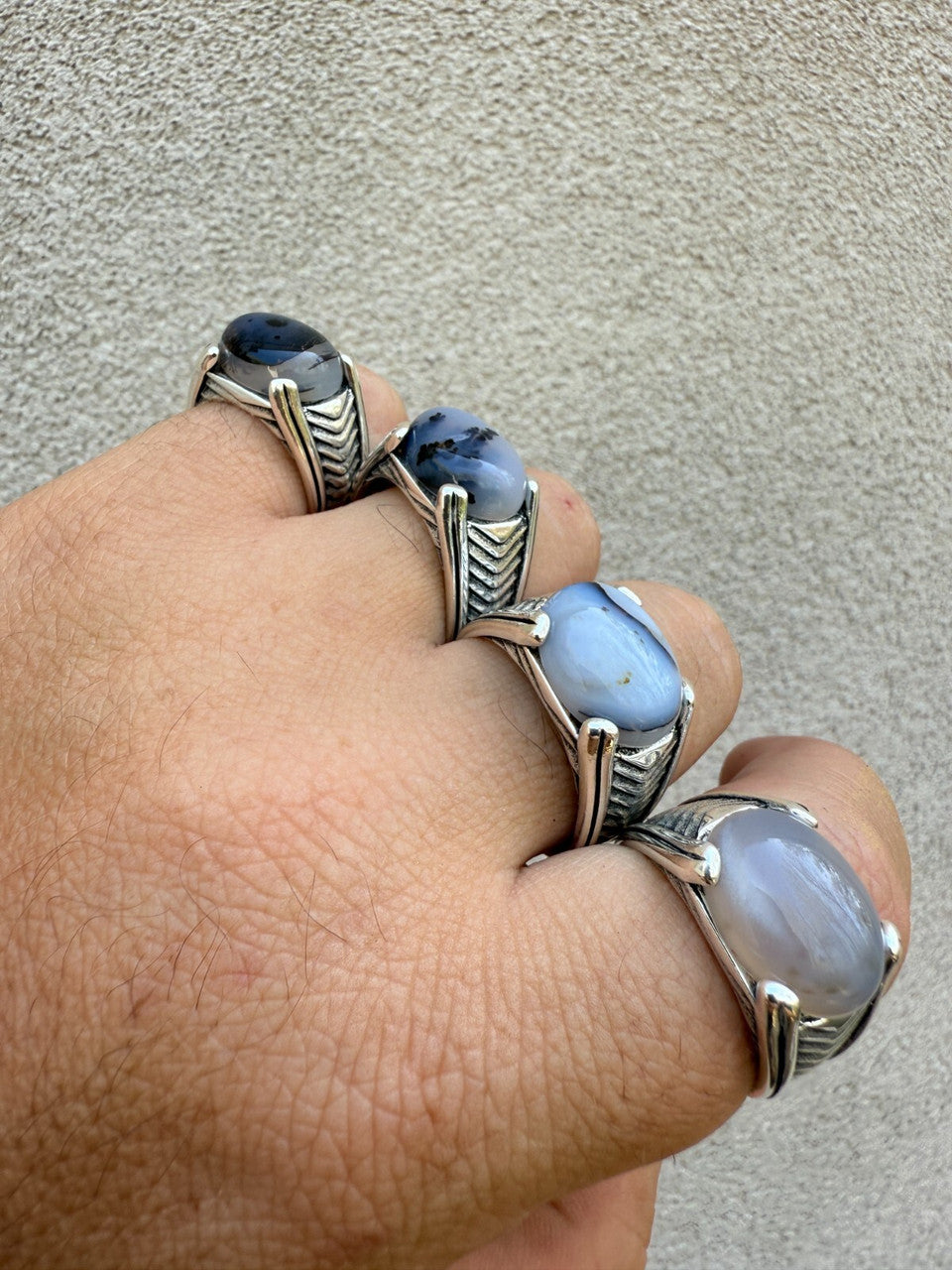 Classic Stone Eye Ring | 925 Silver Oxidized