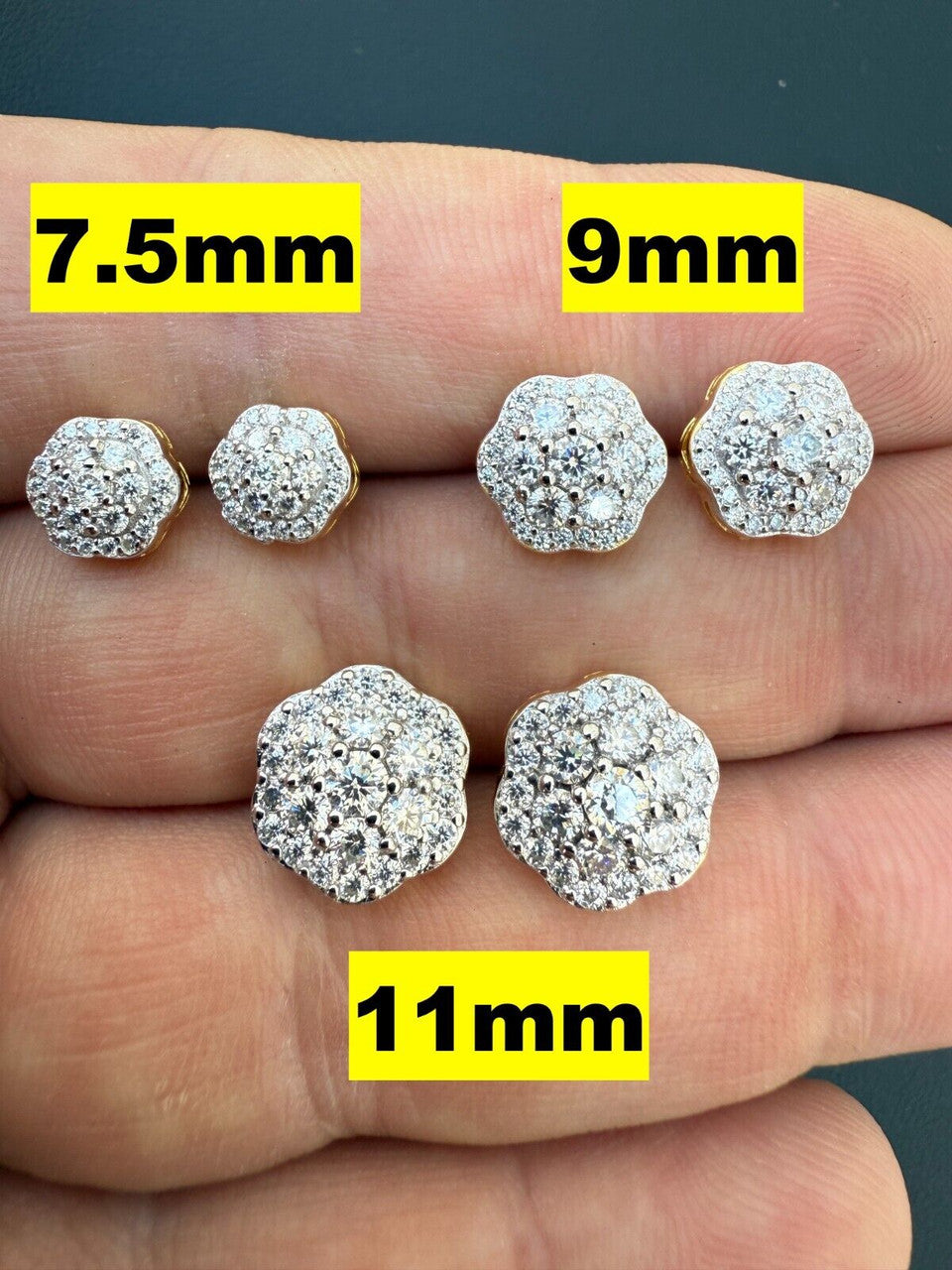 Micropave Cluster Iced Out Earrings | 14k Gold Vermeil 925 Silver | CZ