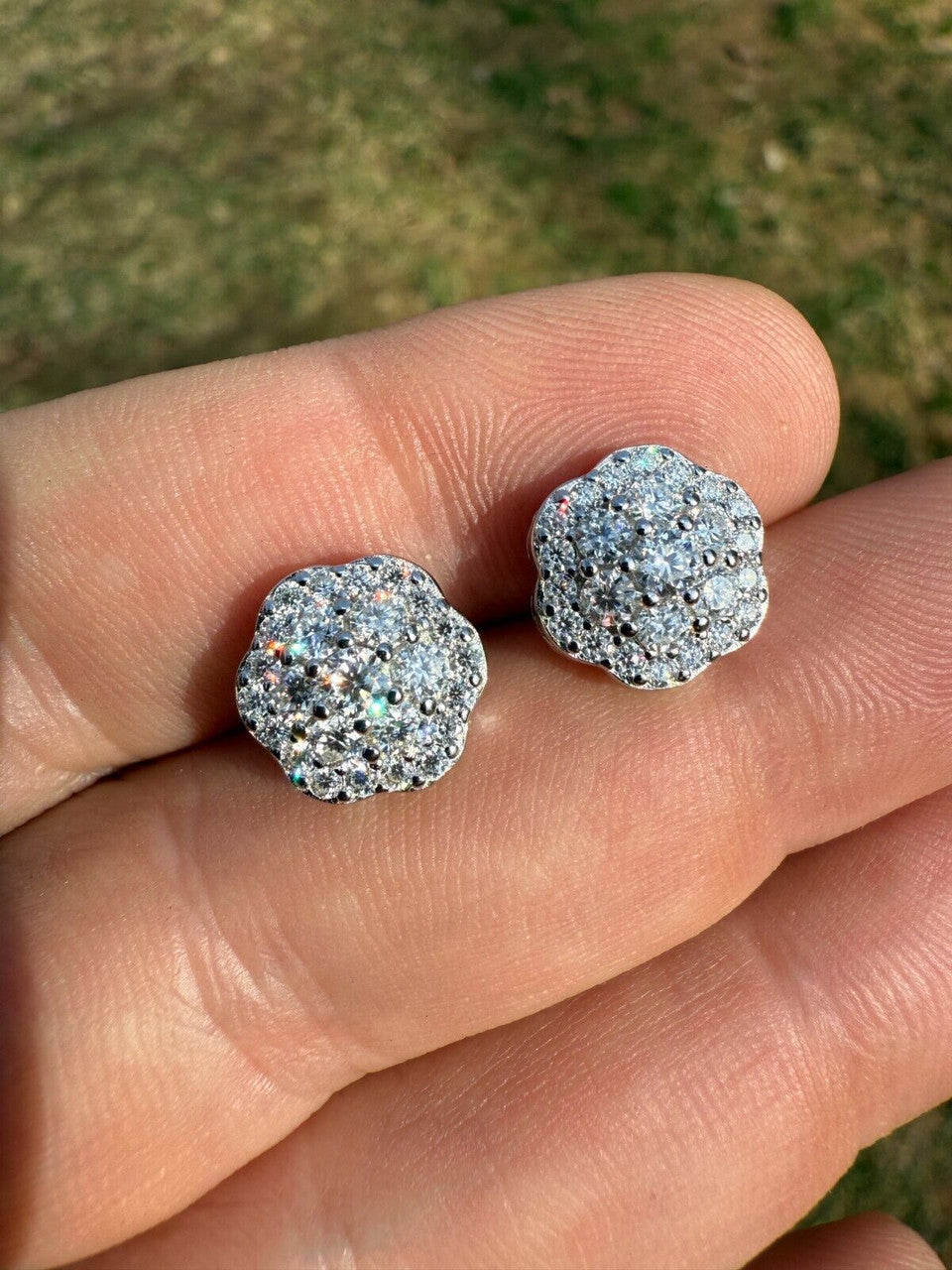 Micropave Cluster Iced Out Earrings | 925 Silver | CZ