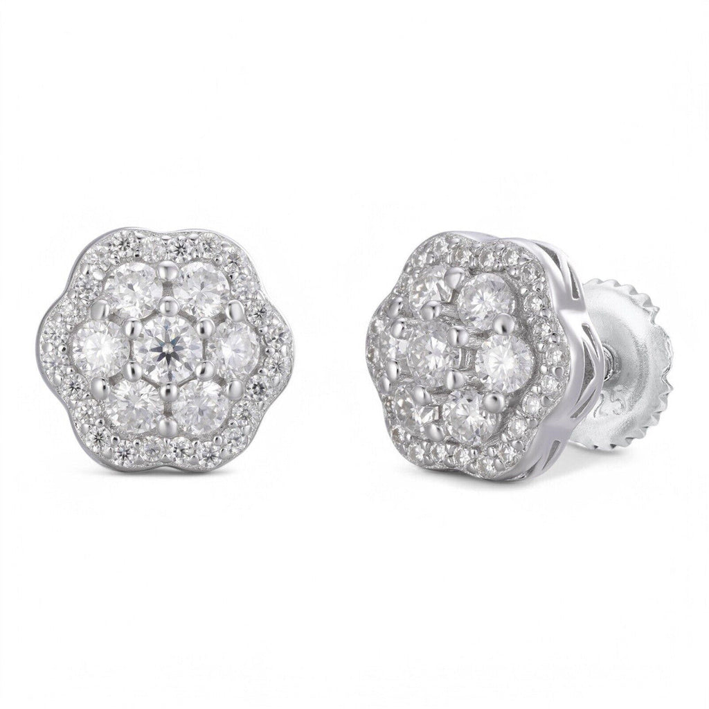 Micropave Cluster Iced Out Earrings | 925 Silver | CZ