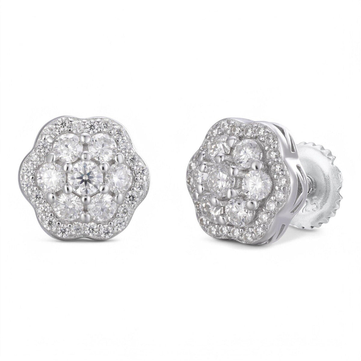 Micropave Cluster Iced Out Earrings | 925 Silver | CZ