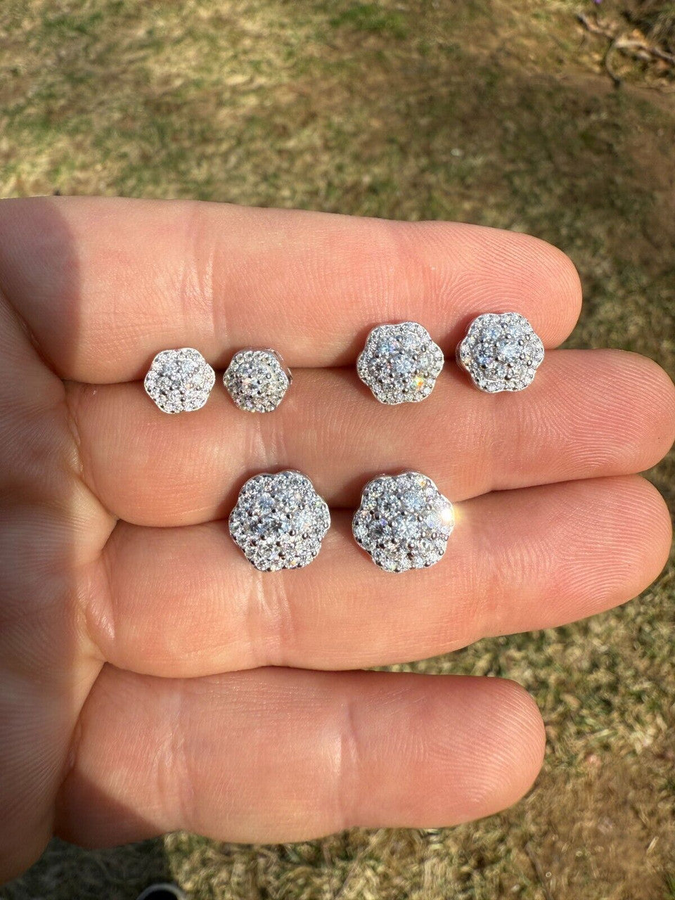 Micropave Cluster Iced Out Earrings | 925 Silver | CZ