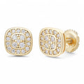 Moissanite Square Iced Out Earrings | 14k Gold Vermeil 925 Silver
