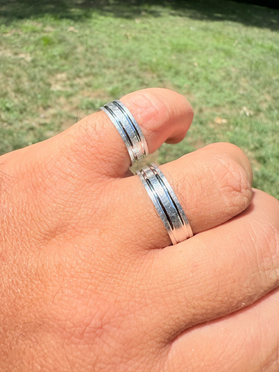 Scraped Brushed Wedding Band Ring | 925 Silver