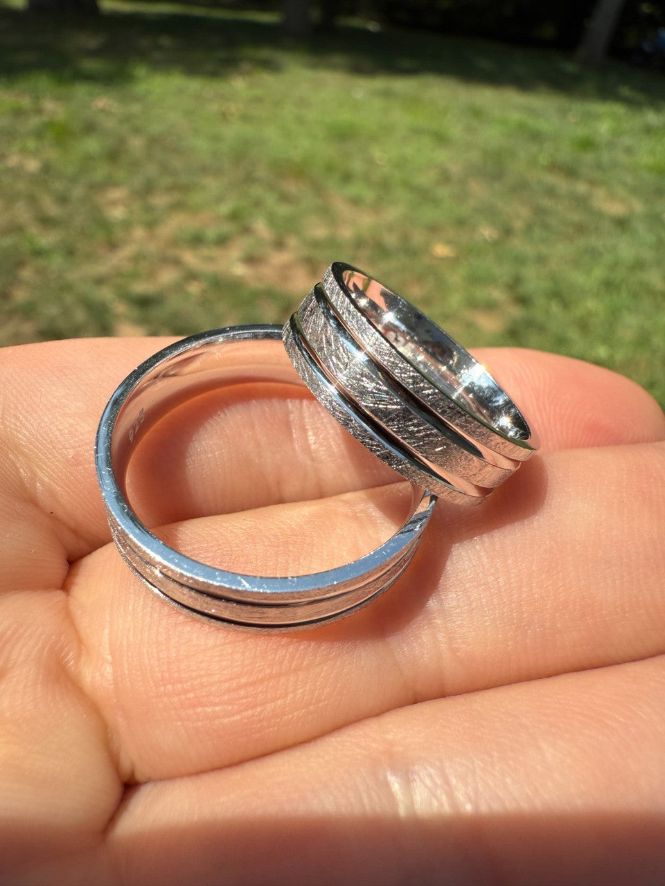 Scraped Brushed Wedding Band Ring | 925 Silver