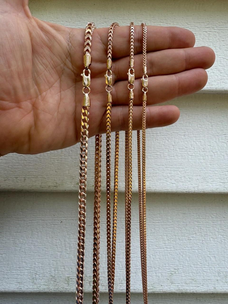 Franco Link Chain Necklace | Rose Gold Vermeil 925 Silver