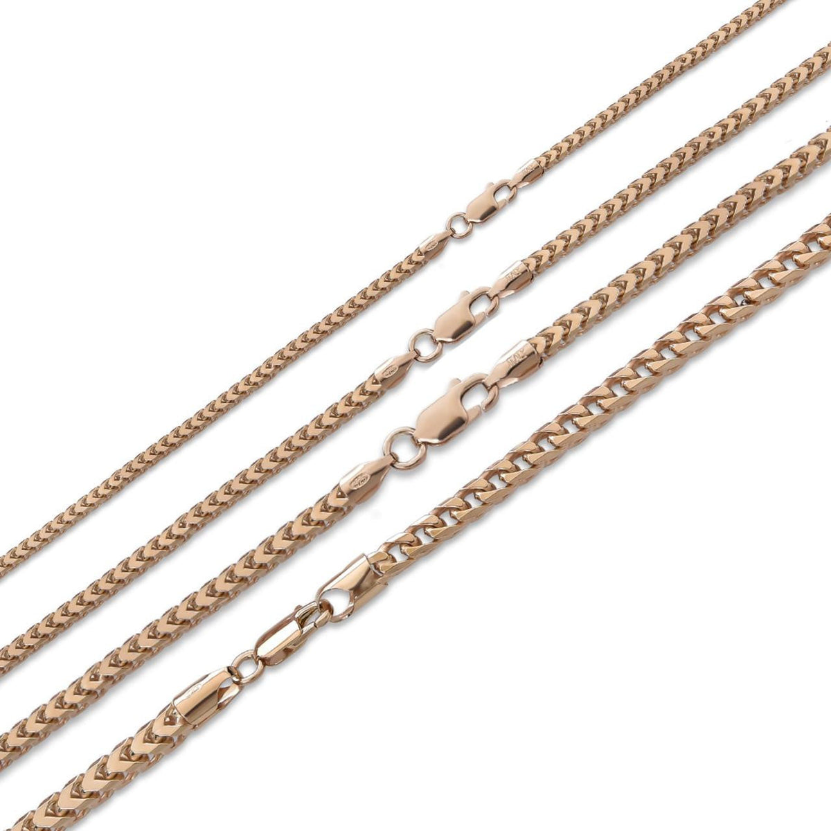 Franco Link Chain Necklace | Rose Gold Vermeil 925 Silver