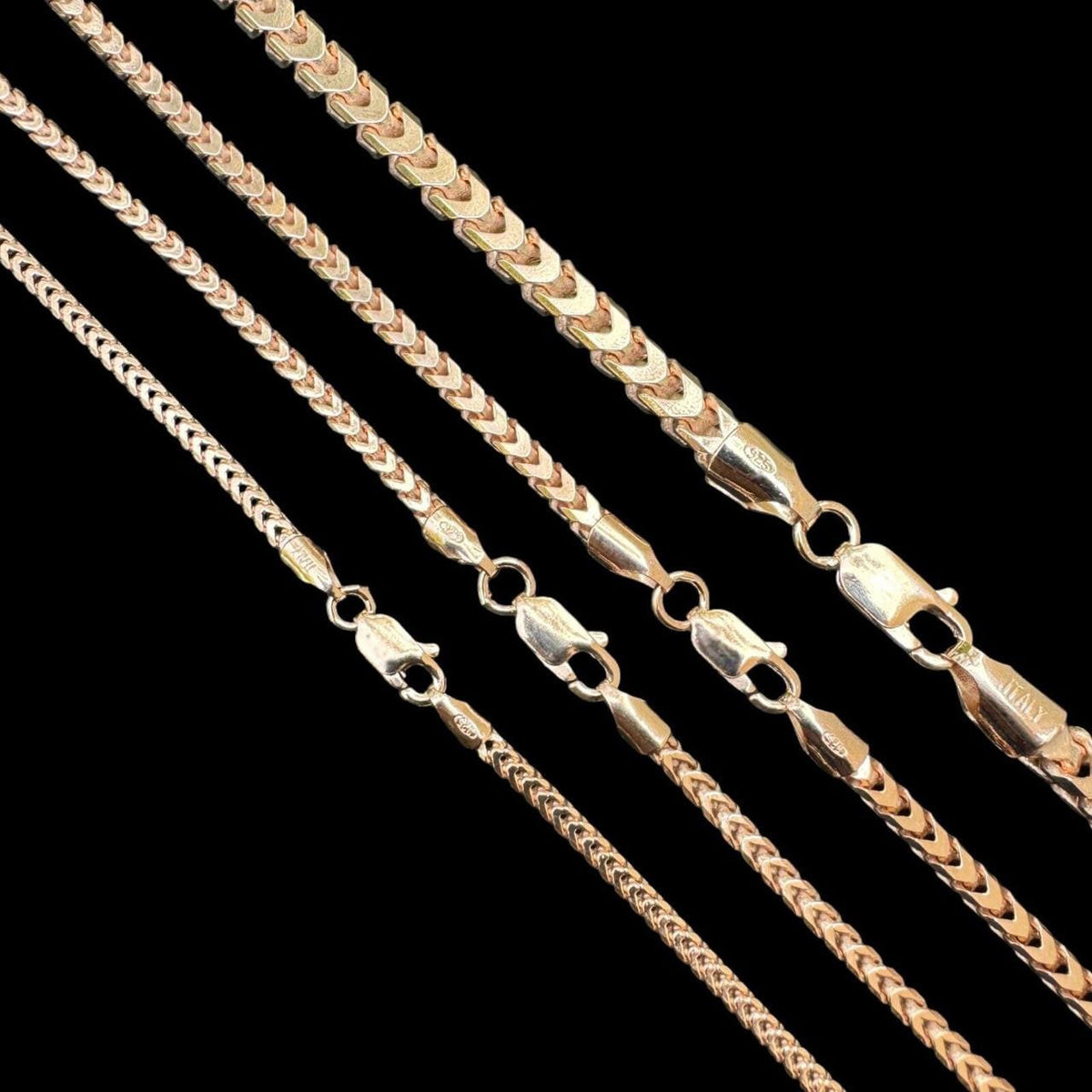 Franco Link Chain Necklace | Rose Gold Vermeil 925 Silver