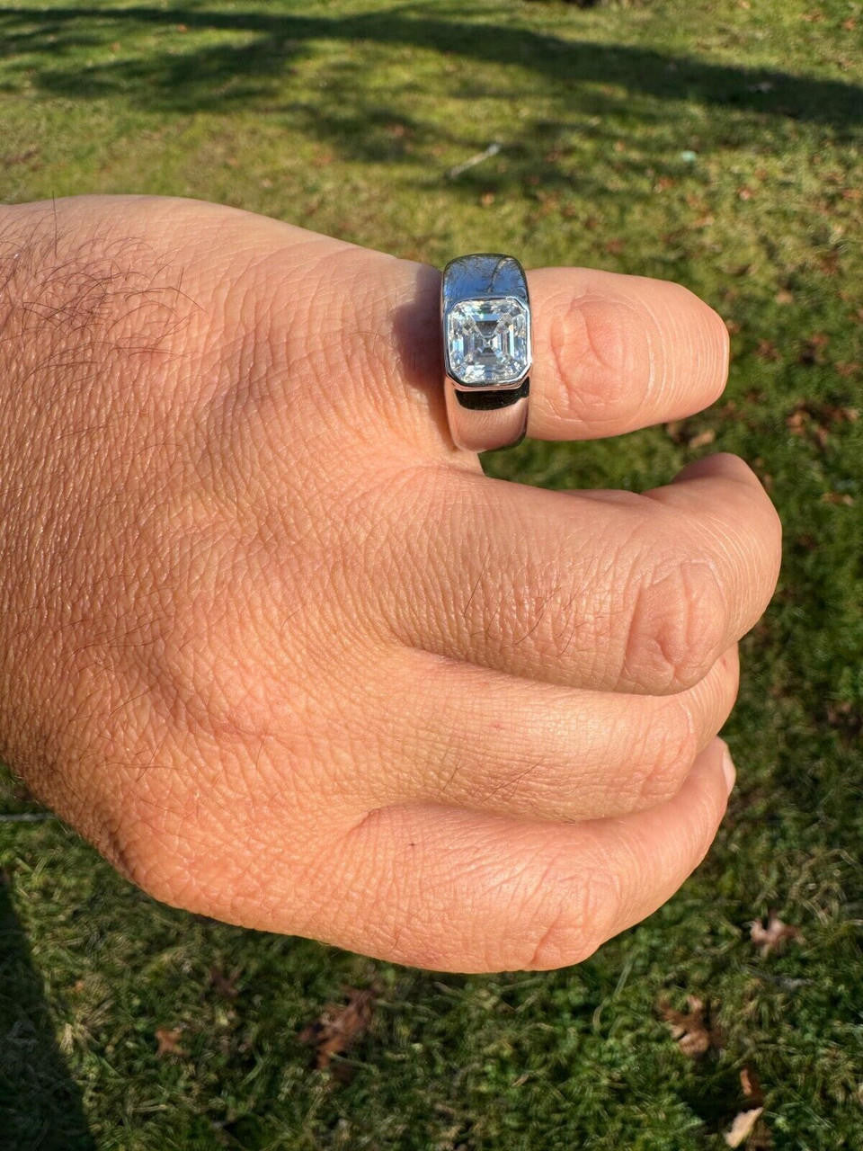 Moissanite Classic Big Rock Asscher Cut Ring | 925 Silver