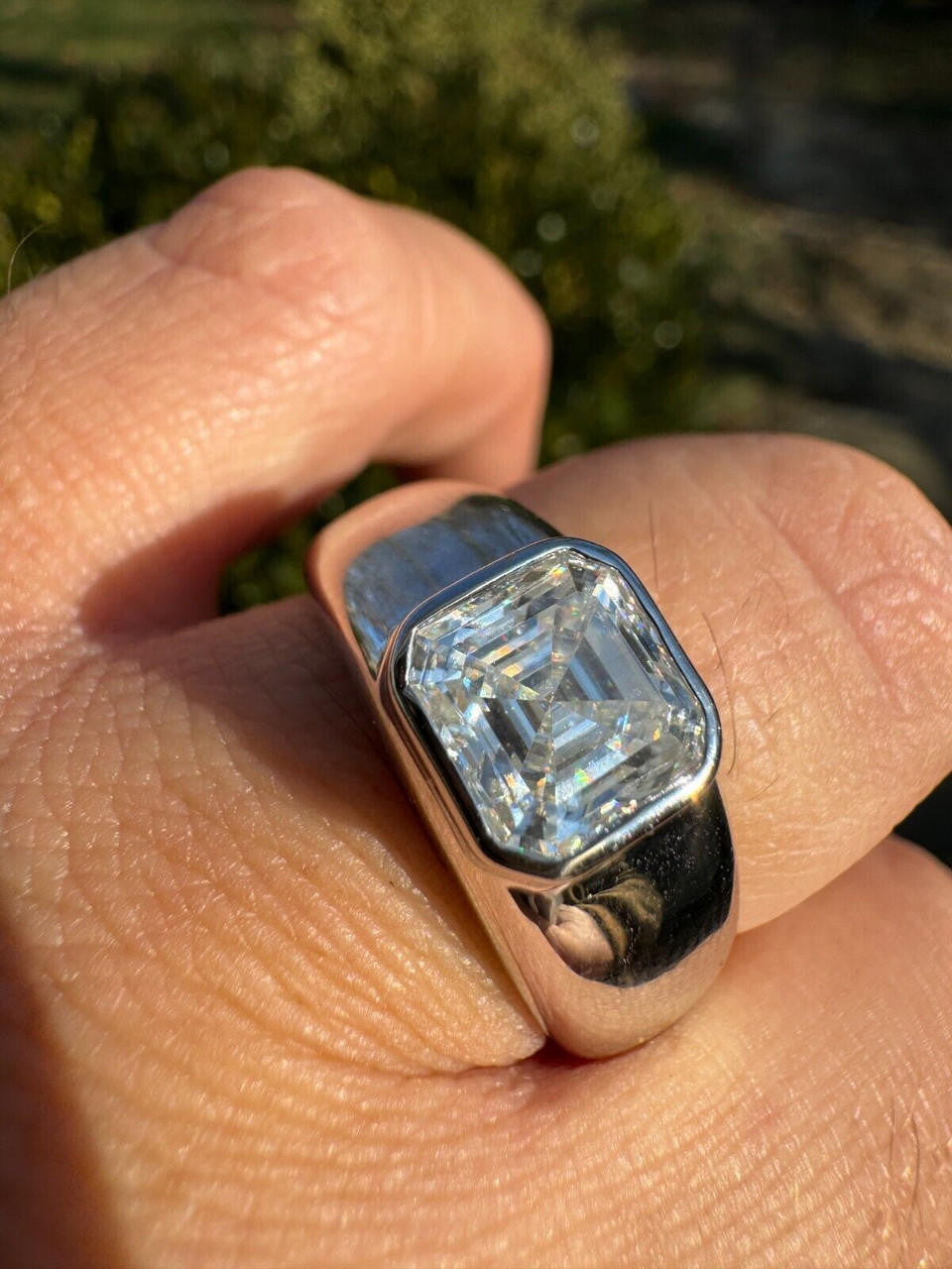 Moissanite Classic Big Rock Asscher Cut Ring | 925 Silver