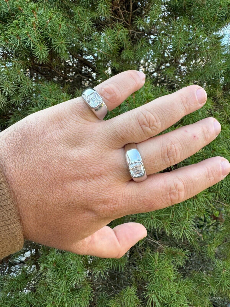 Moissanite Classic Big Rock Asscher Cut Ring | 925 Silver