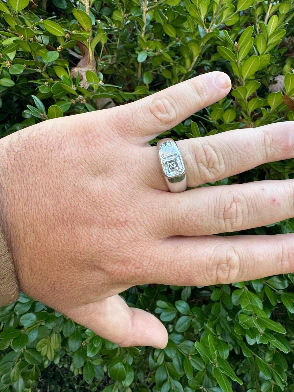 Moissanite Classic Big Rock Asscher Cut Ring | 925 Silver