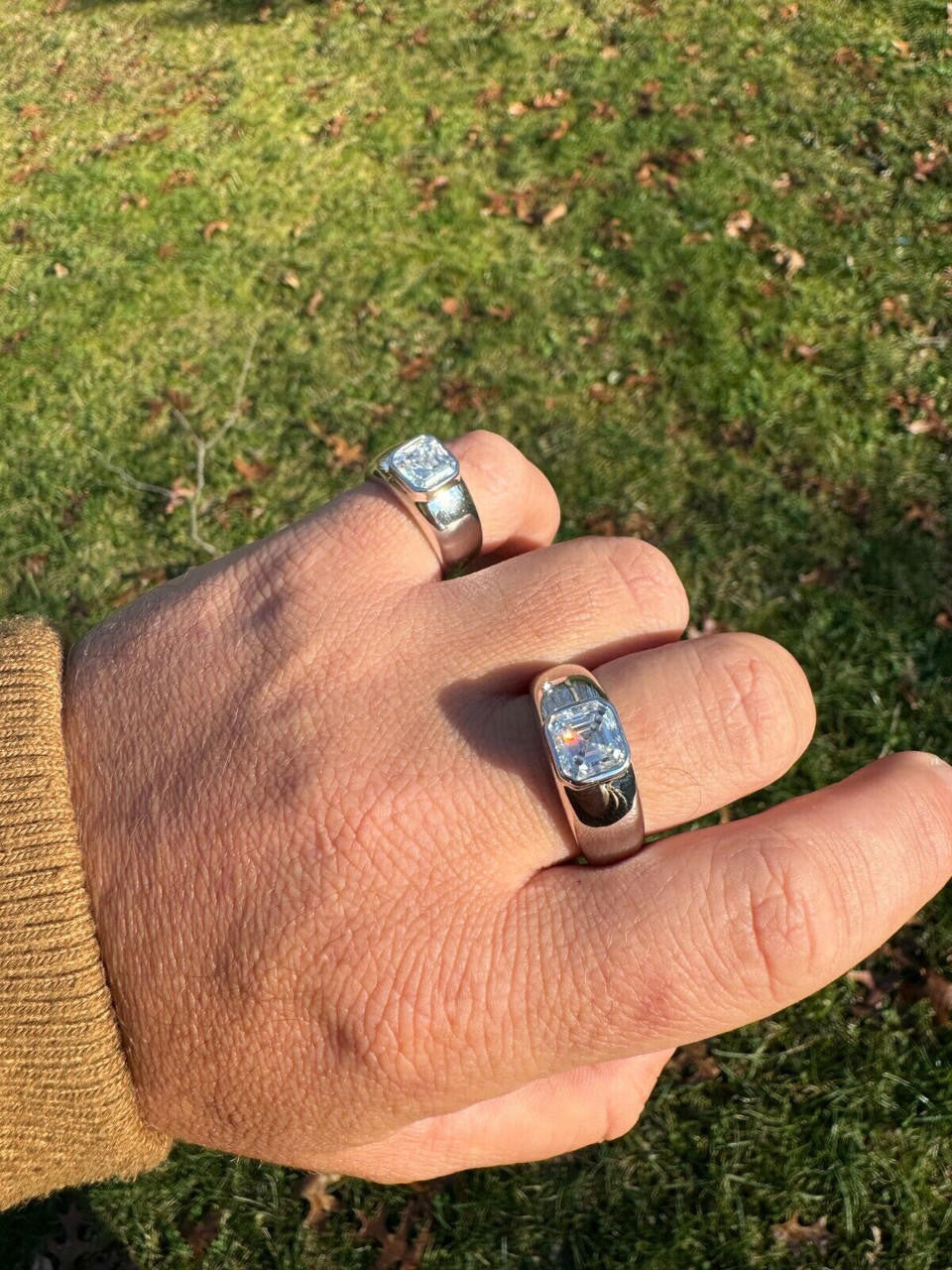 Moissanite Classic Big Rock Asscher Cut Ring | 925 Silver