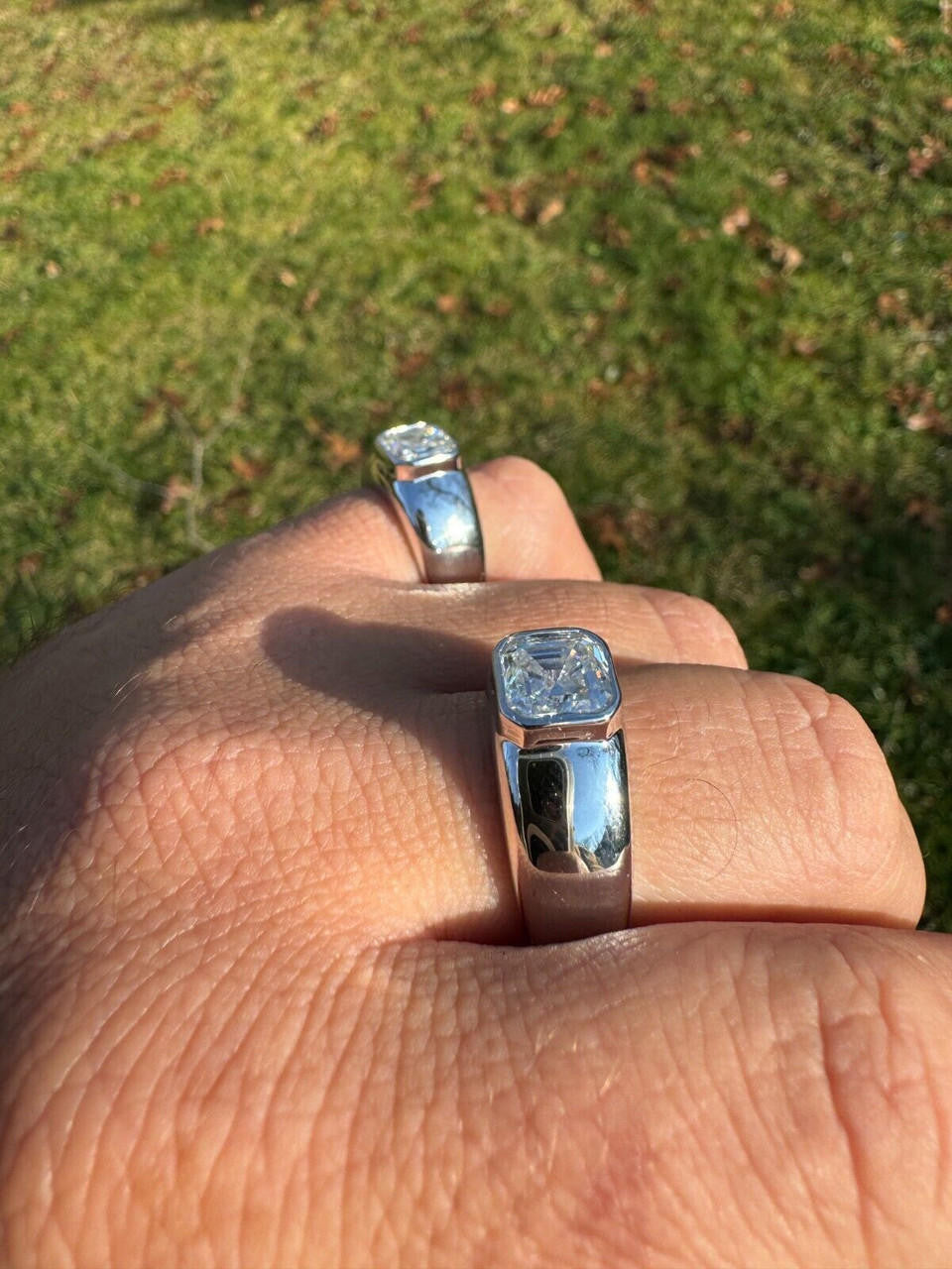 Moissanite Classic Big Rock Asscher Cut Ring | 925 Silver