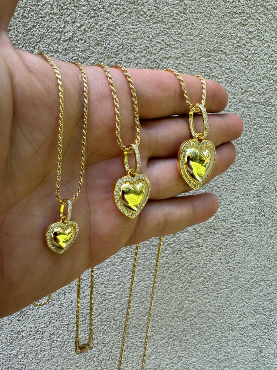 Moissanite 3D Puffed Heart Shaped Pendant | 14k Gold Vermeil 925 Silver