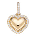 Moissanite 3D Puffed Heart Shaped Pendant | 14k Gold Vermeil 925 Silver