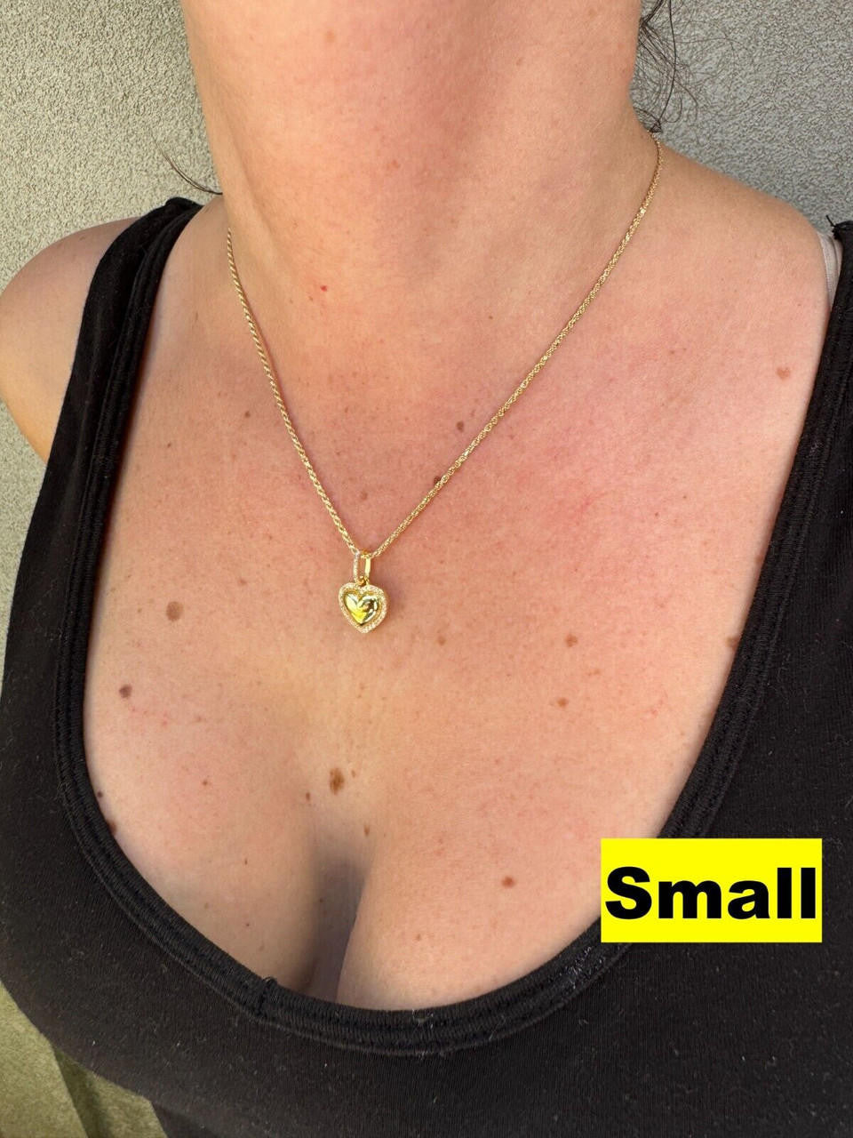 Moissanite 3D Puffed Heart Shaped Pendant | 14k Gold Vermeil 925 Silver