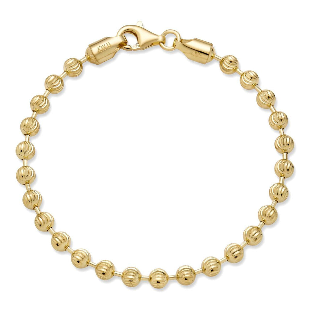 Ball Bead Moon Cut Bracelet | 14k Gold Vermeil 925 Sterling Silver