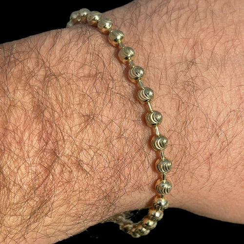 Ball Bead Moon Cut Bracelet | 14k Gold Vermeil 925 Sterling Silver