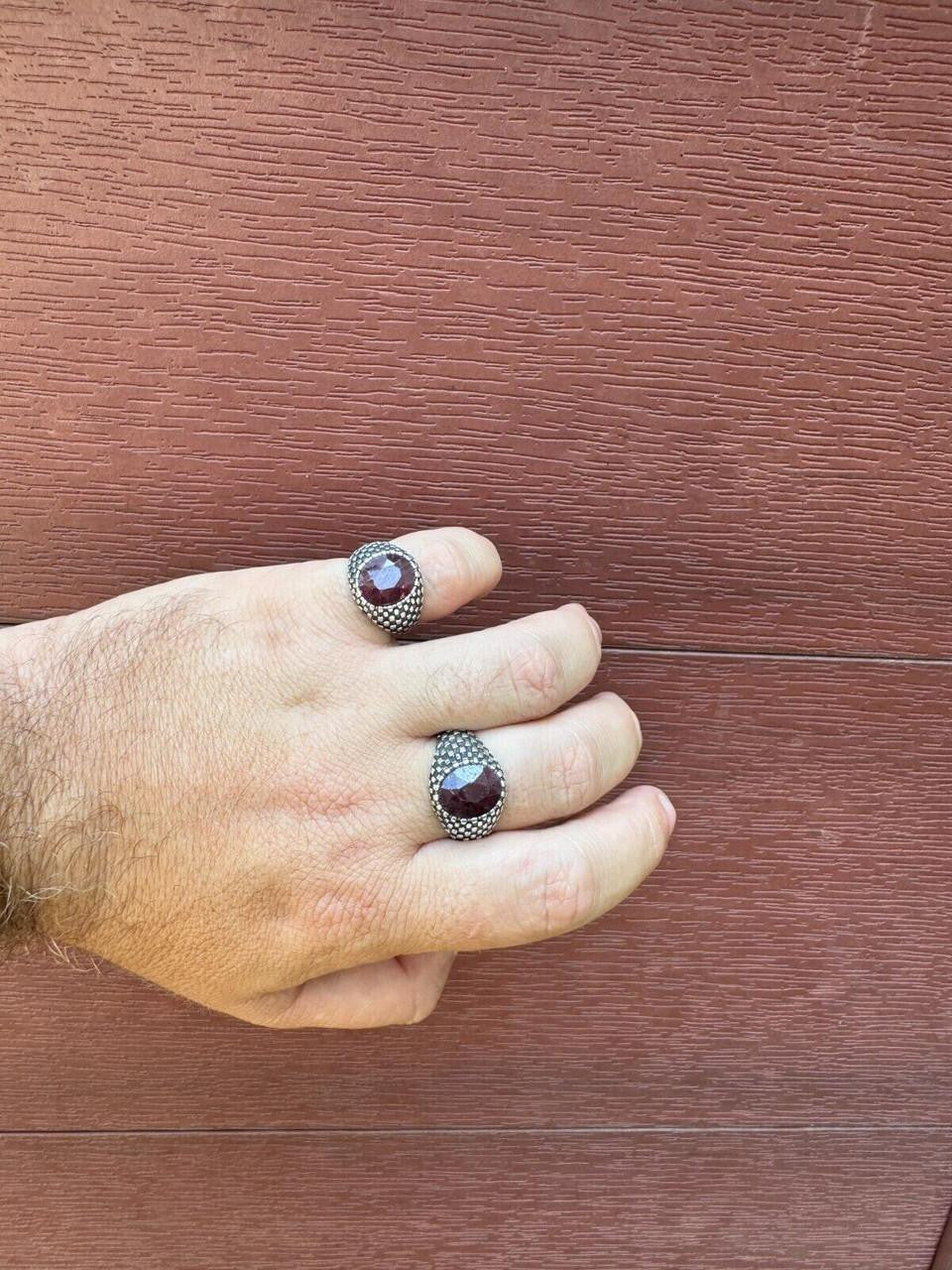 Black & White Ring | 925 Silver Oxidized