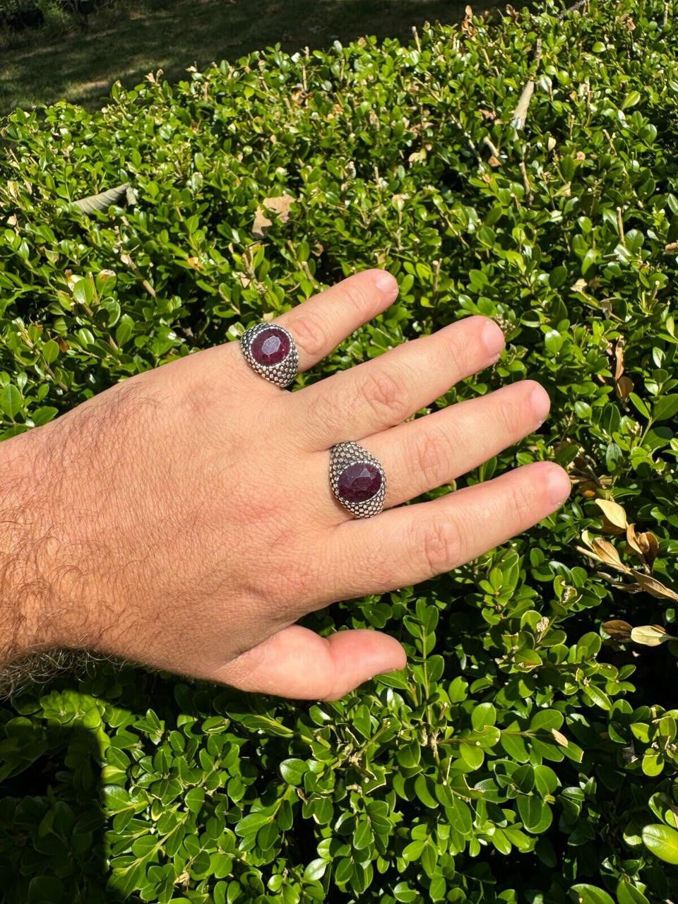 Black & White Ring | 925 Silver Oxidized