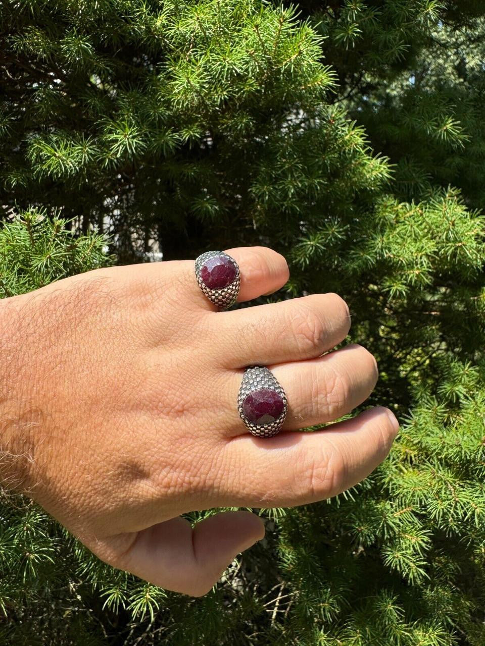 Black & White Ring | 925 Silver Oxidized