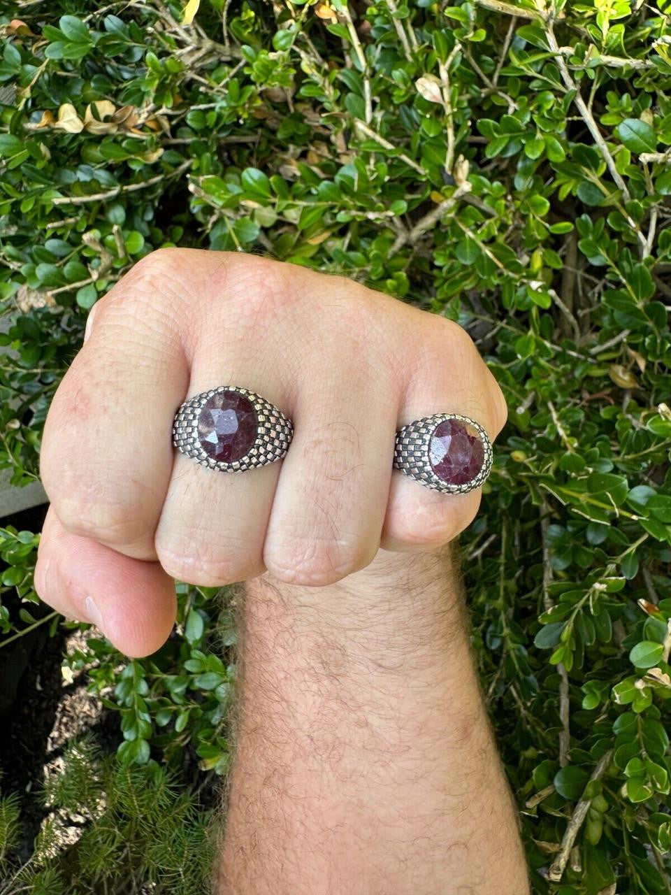 Black & White Ring | 925 Silver Oxidized