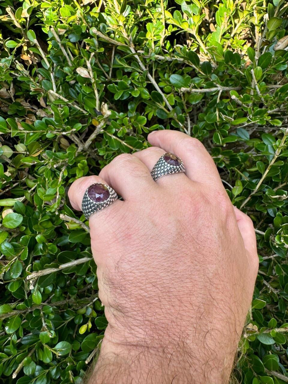Black & White Ring | 925 Silver Oxidized