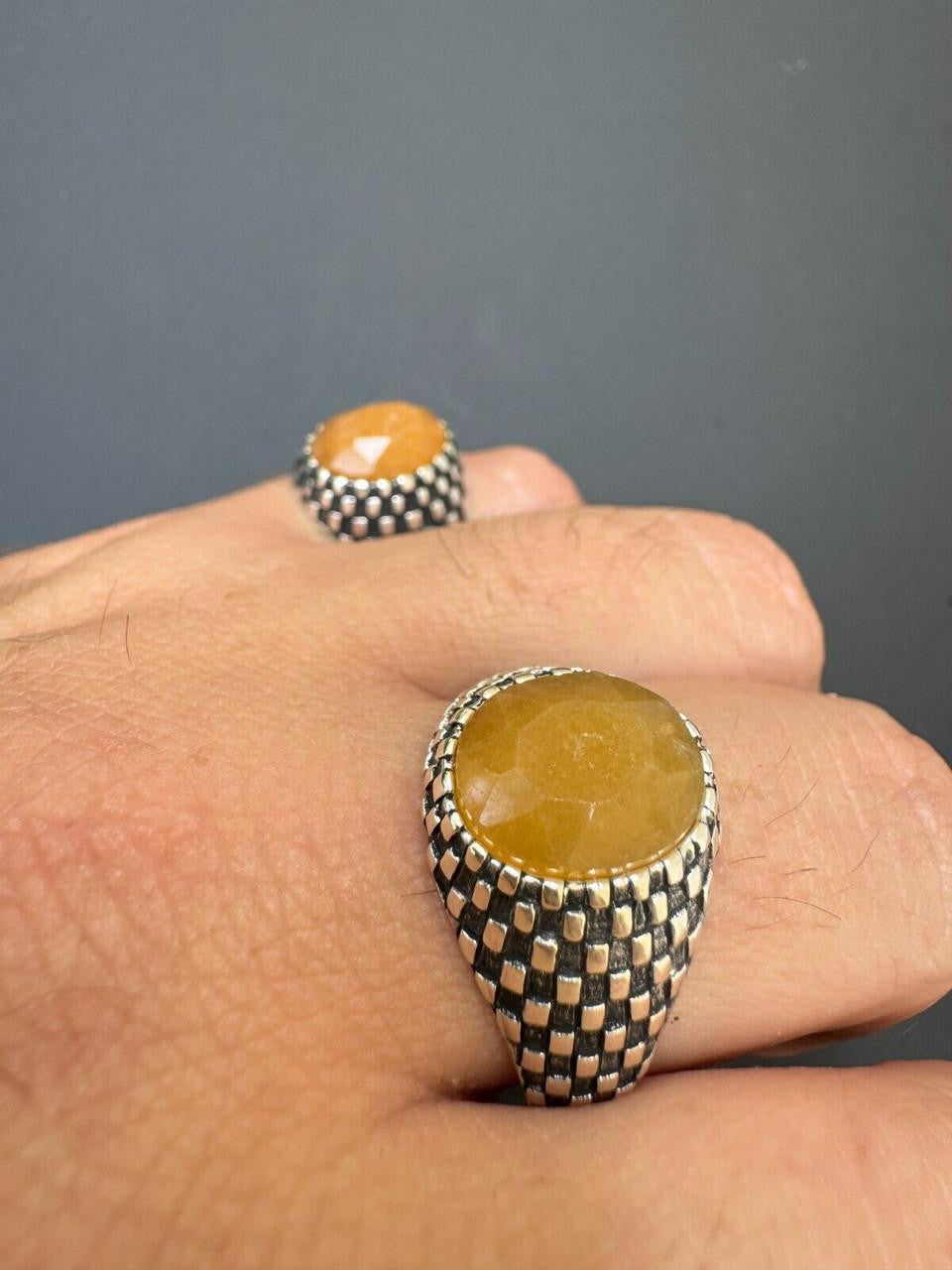 Black & White Ring | 925 Silver Oxidized