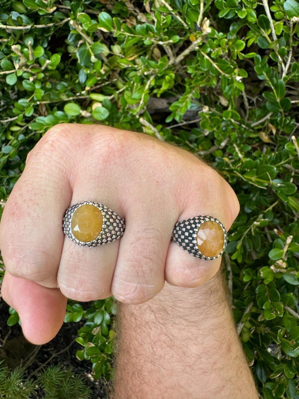 Black & White Ring | 925 Silver Oxidized