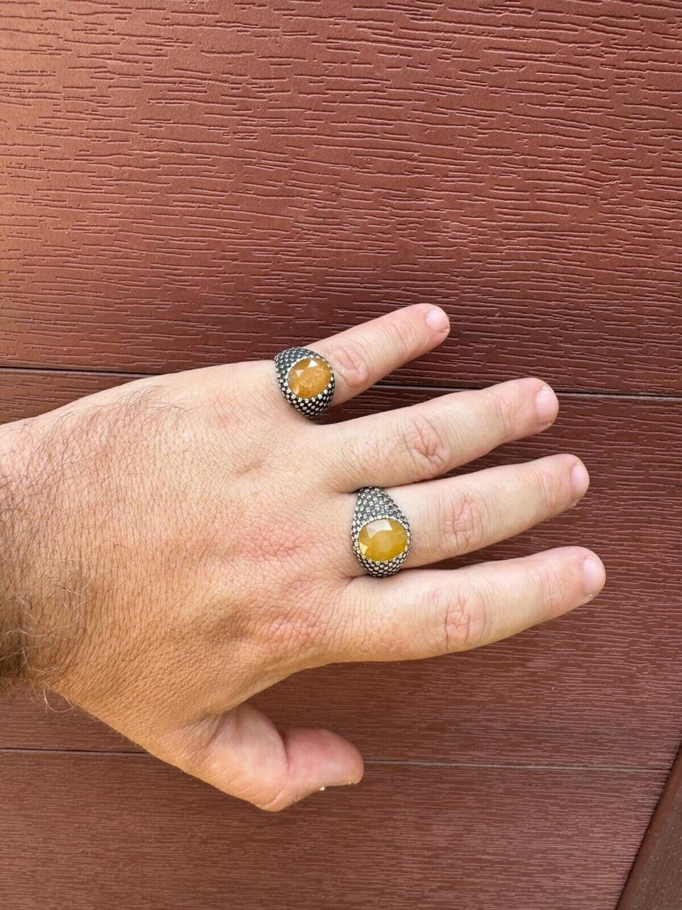 Black & White Ring | 925 Silver Oxidized