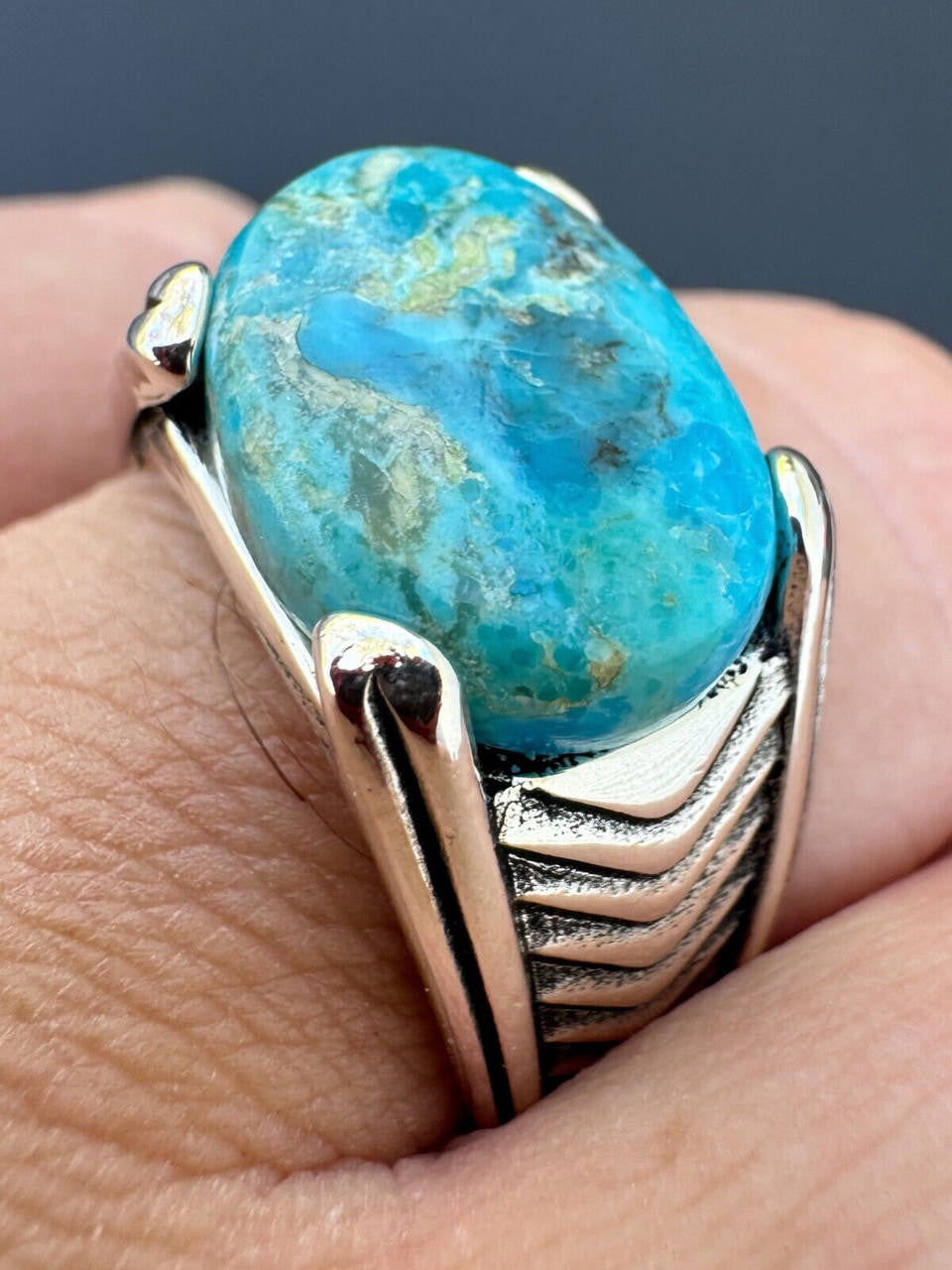 Classic Stone Eye Ring | 925 Silver Oxidized