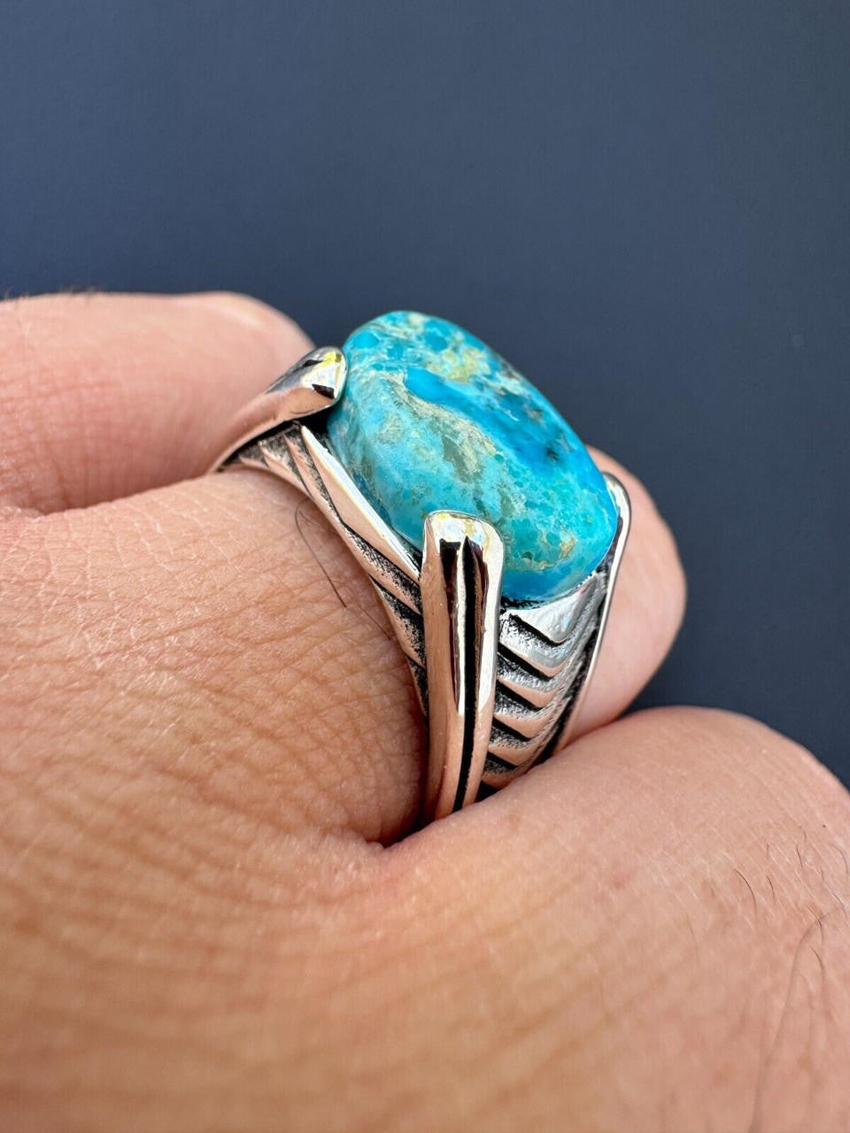 Classic Stone Eye Ring | 925 Silver Oxidized