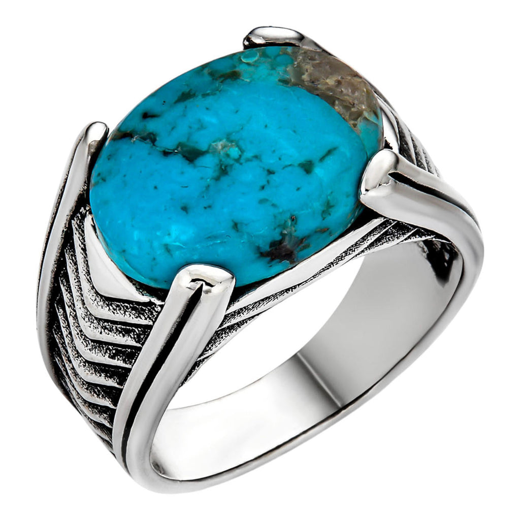 Classic Stone Eye Ring | 925 Silver Oxidized