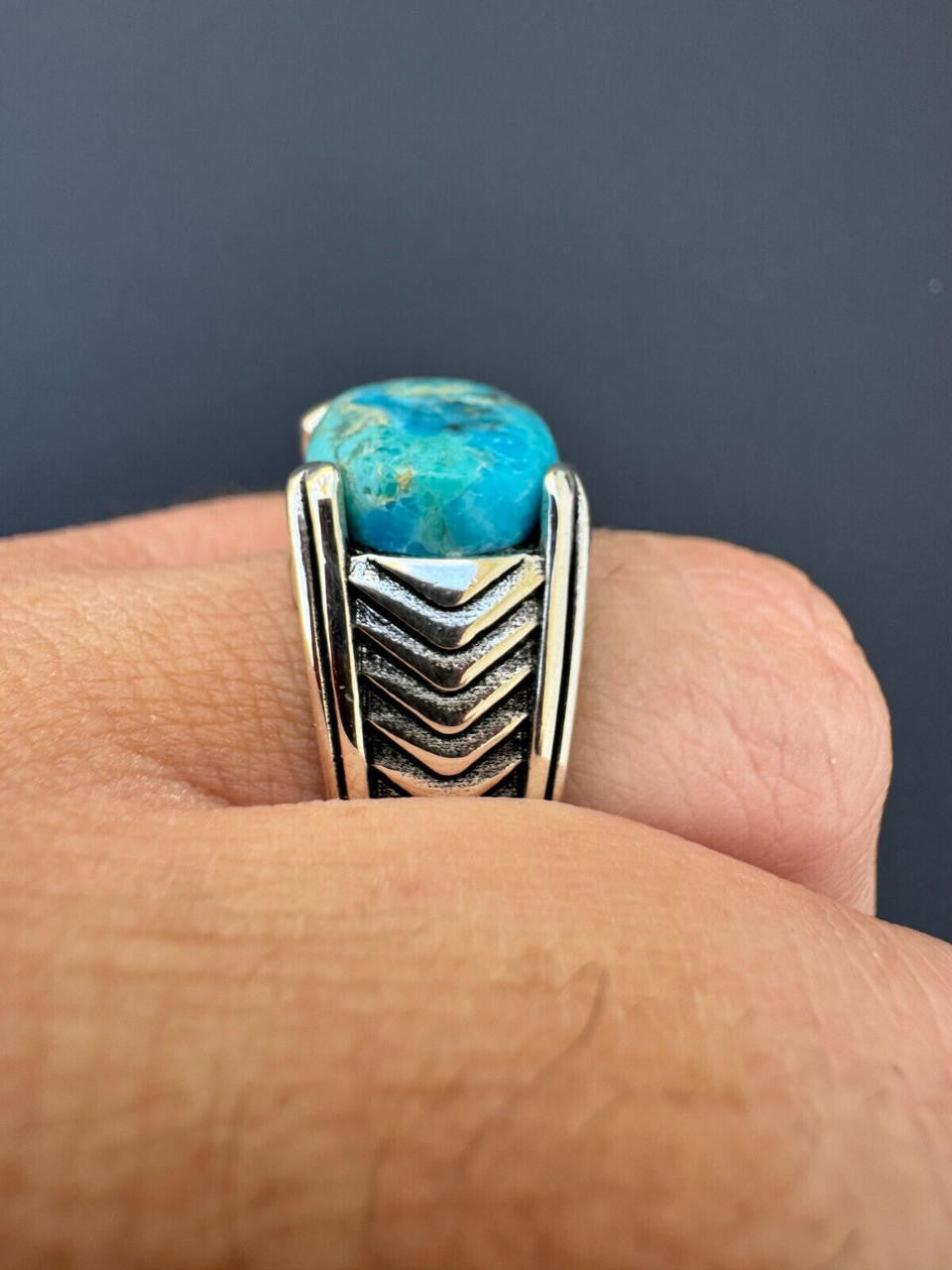 Classic Stone Eye Ring | 925 Silver Oxidized