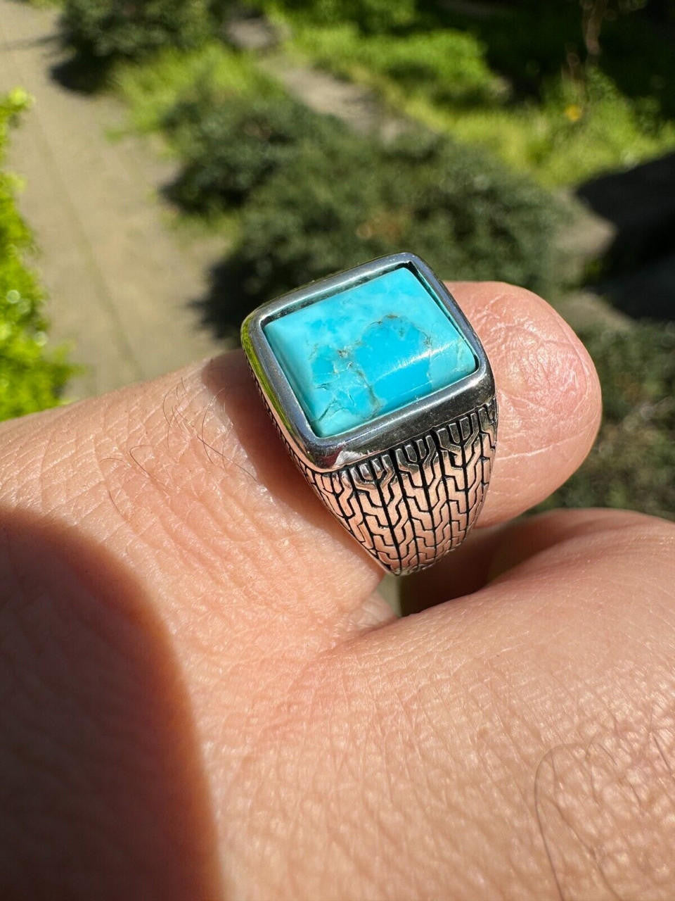 NYC Blue Vision Ring | 925 Silver Oxidized