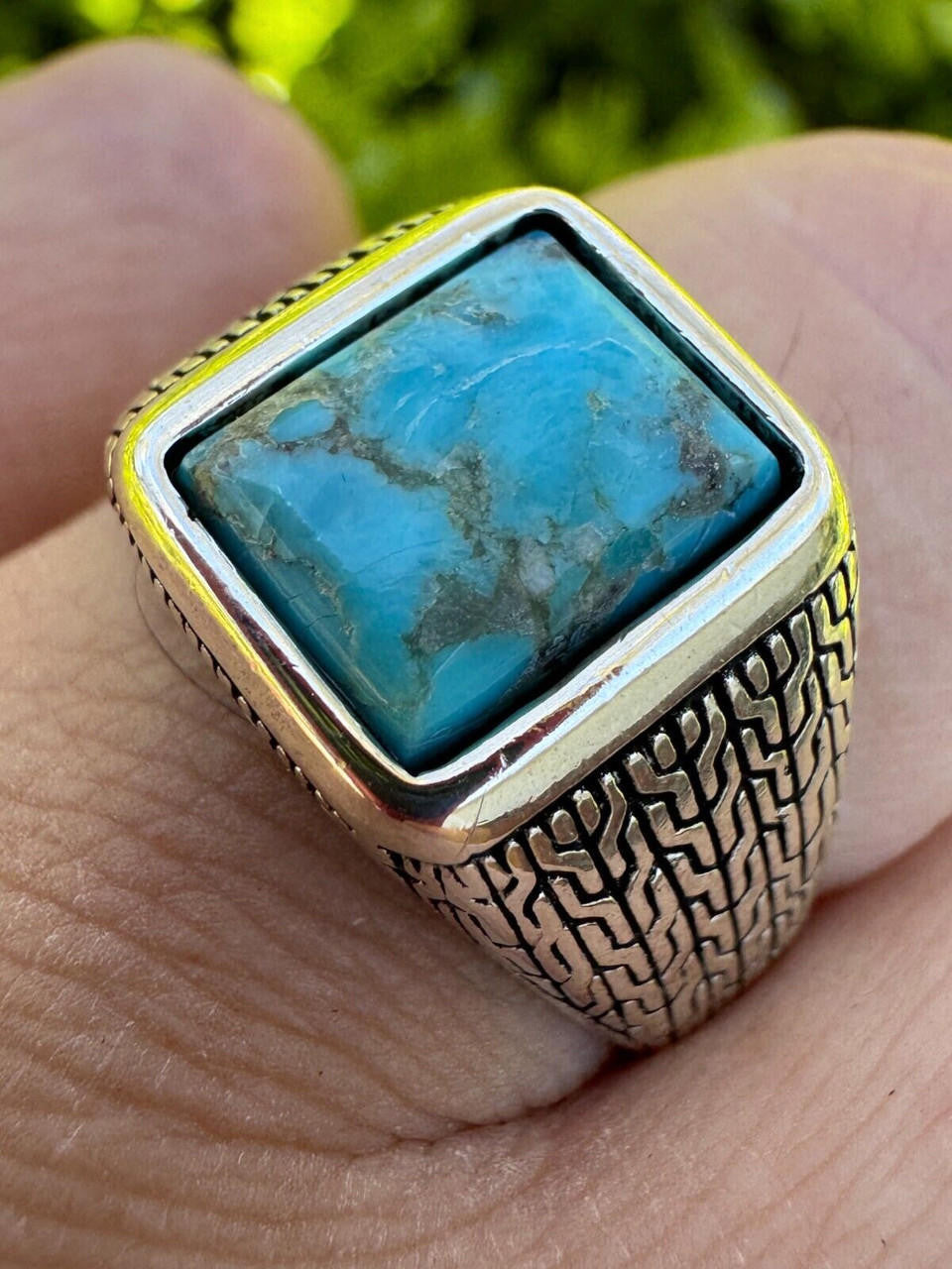 NYC Blue Vision Ring | 925 Silver Oxidized
