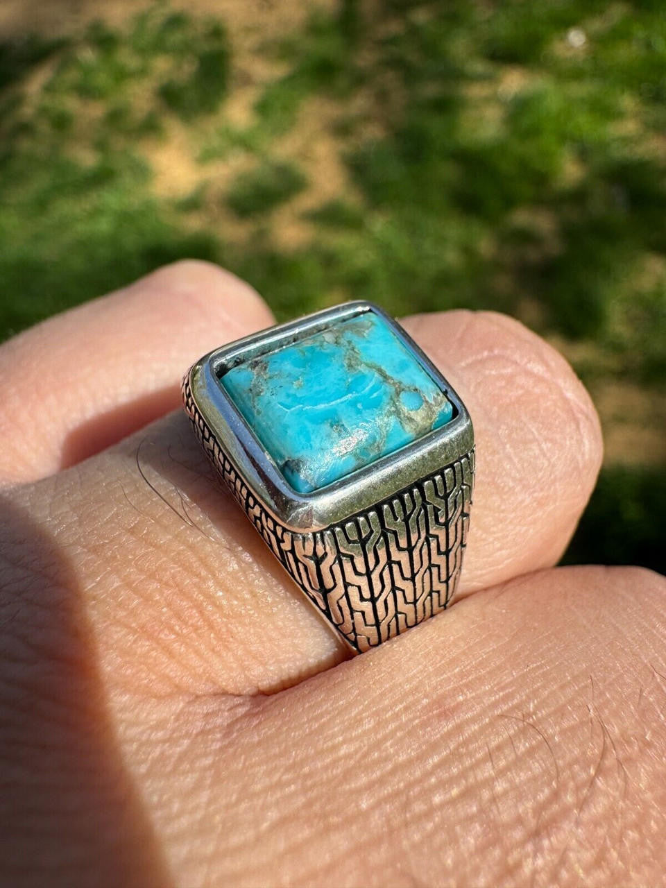 NYC Blue Vision Ring | 925 Silver Oxidized